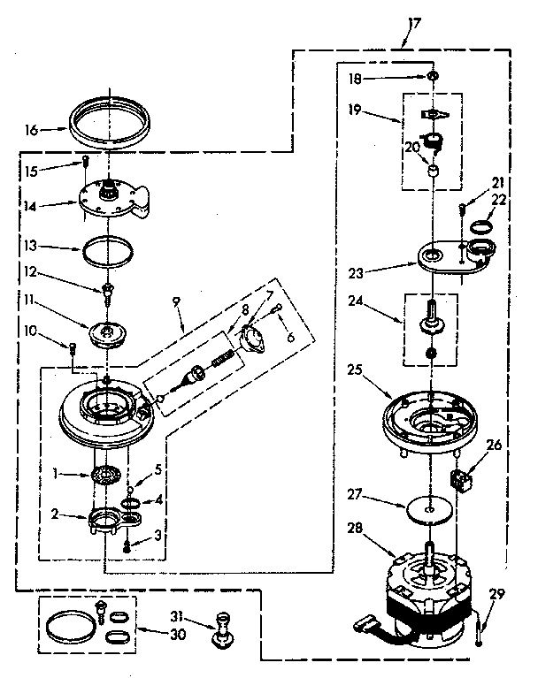 Kenmore 6651678581 pump and motor diagram