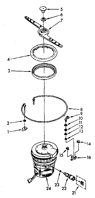 Kenmore 6651779581 heater, pump and lower sprayarm parts diagram