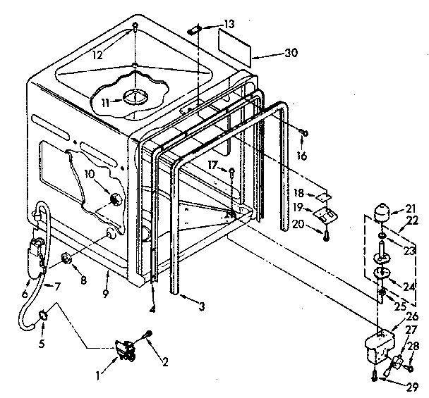 Kenmore 6651779581 tub parts diagram