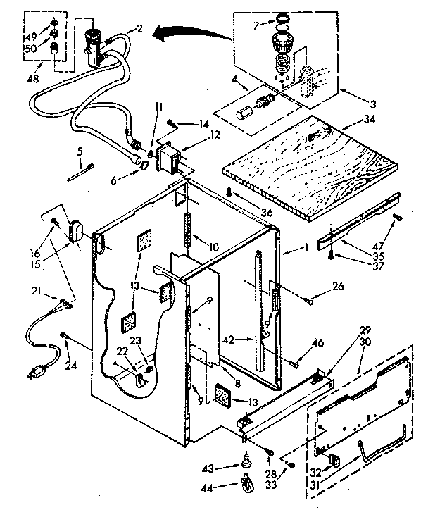 Kenmore 6651779581 cabinet parts diagram
