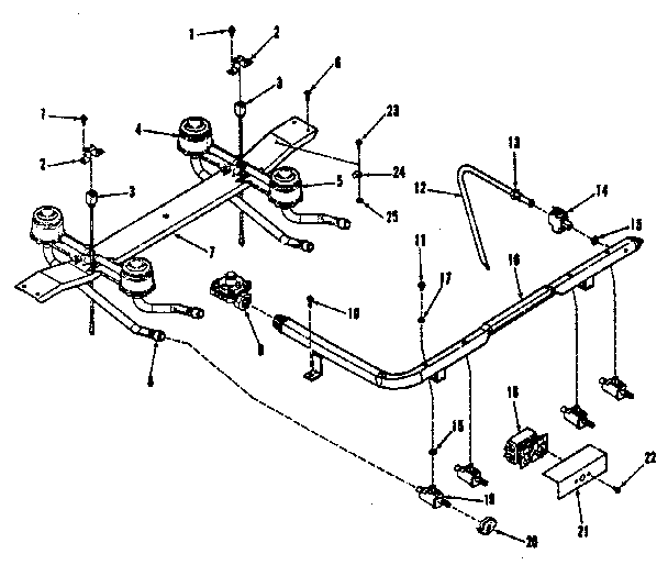 Kenmore 9117318810 top burner section diagram