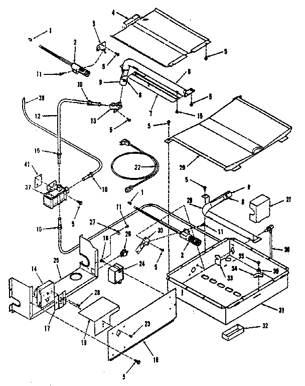 Kenmore 9117318810 broiler & oven burner section diagram