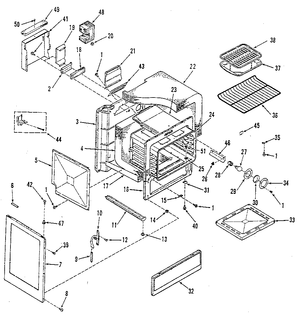 Kenmore 9117318810 oven body section diagram