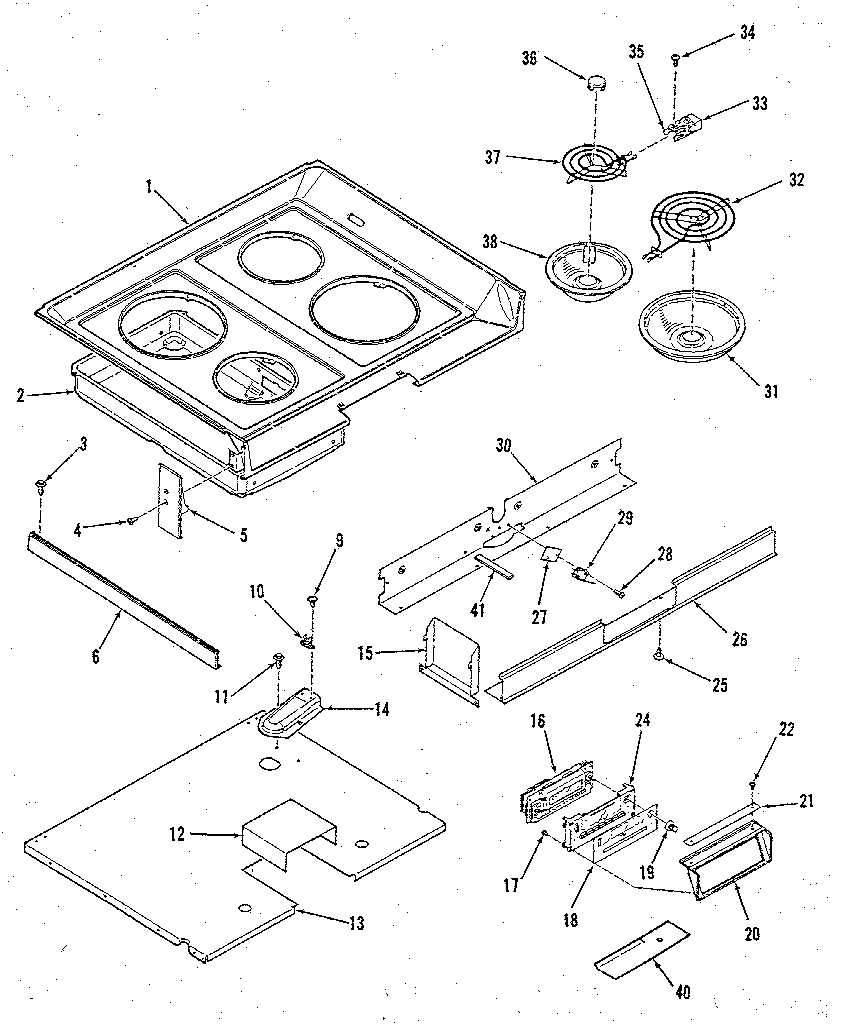 Kenmore 9119858710 main top section diagram