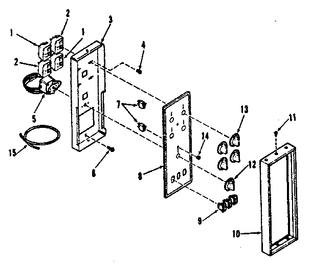 Kenmore 9119858710 control panel section diagram