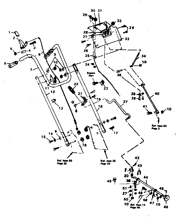 Craftsman 5361-52 handle assembly diagram