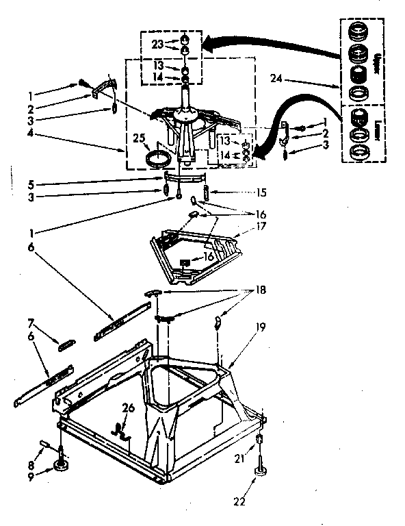Kenmore 11082692830 machine base parts diagram