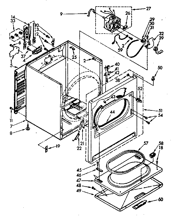 Kenmore 11086683620 cabinet parts diagram