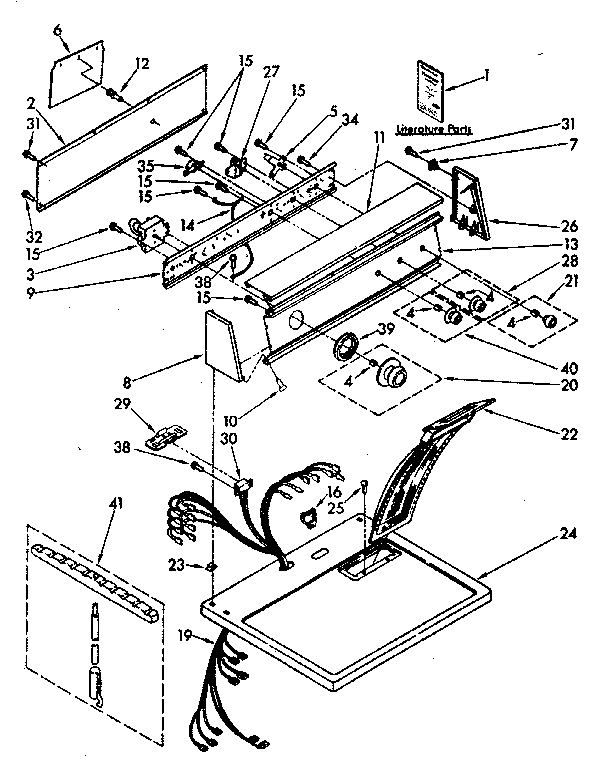 Kenmore 11086692720 top and console parts diagram