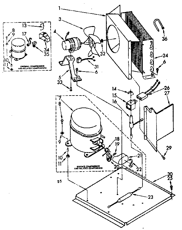 Kenmore 1988814834 unit components diagram