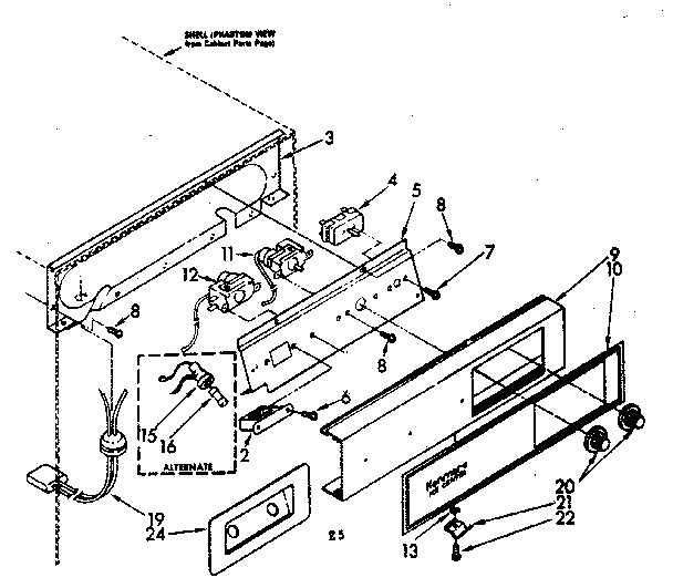 Kenmore 1988814834 escutcheon and control components diagram