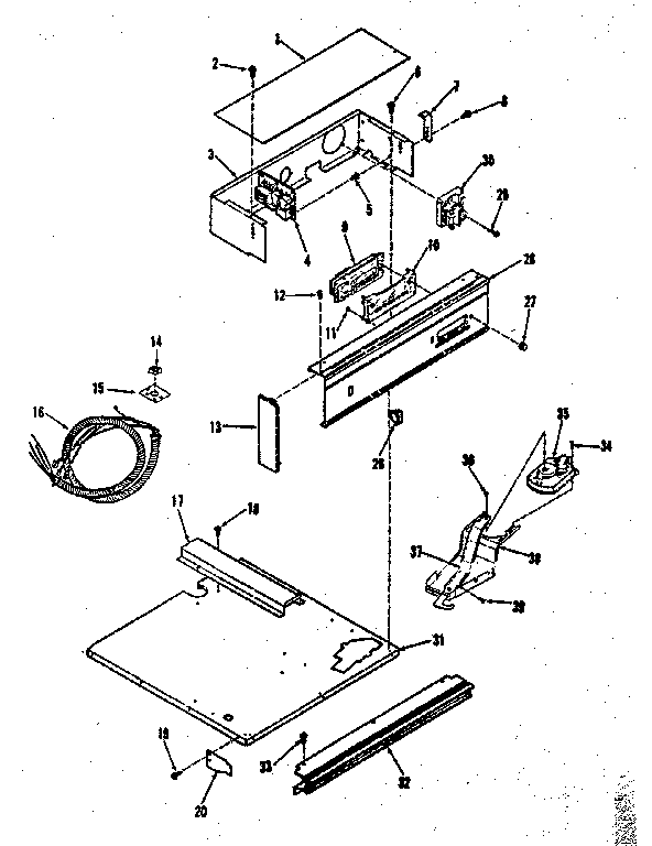 Kenmore 2784038890 control panel section diagram