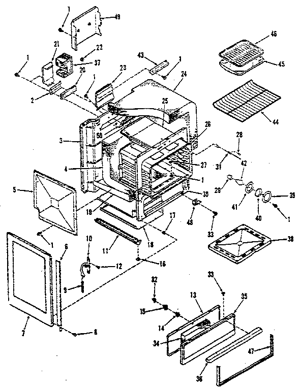 Kenmore 9113658810 oven body section diagram