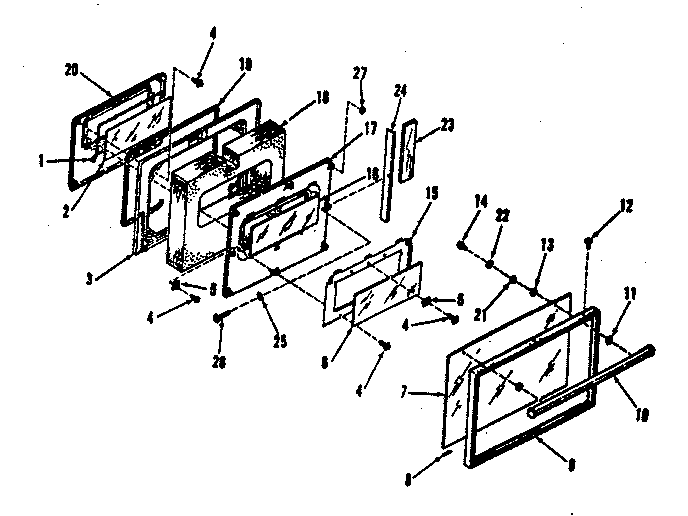 Kenmore 9113658810 oven body door section diagram