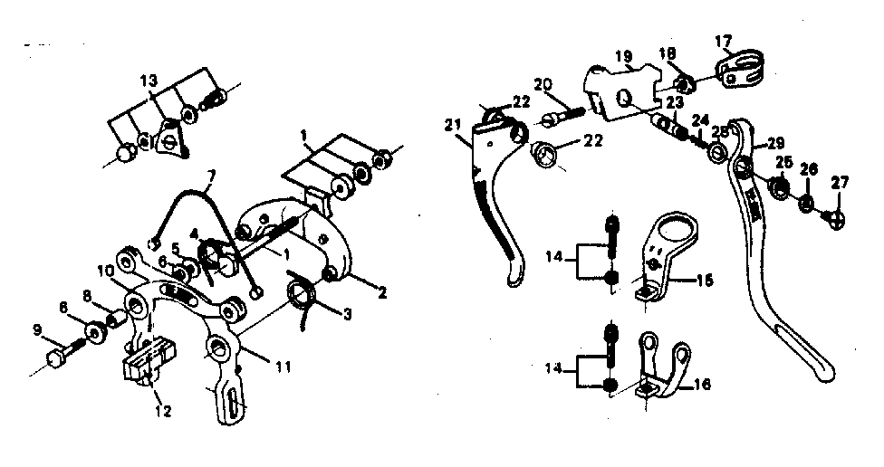Sears 502456150 center pull caliper brake diagram