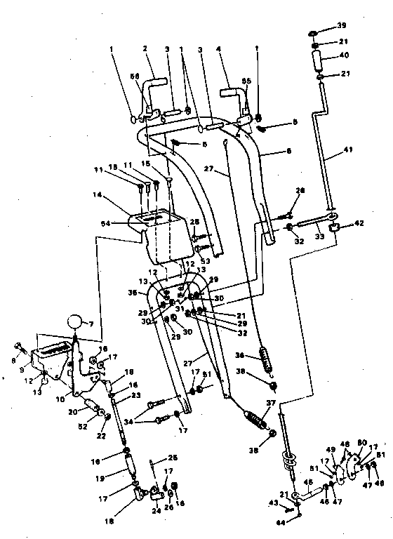 Craftsman 536886800 upper handle assembly repair parts diagram