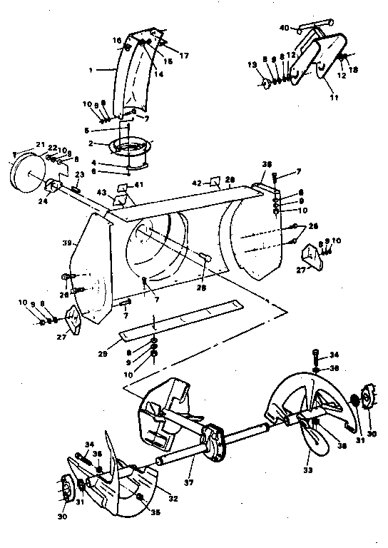 Craftsman 536886800 auger housing assembly repair parts diagram