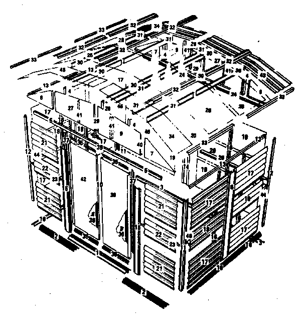 Sears 69768733 10' x 9' storage building diagram