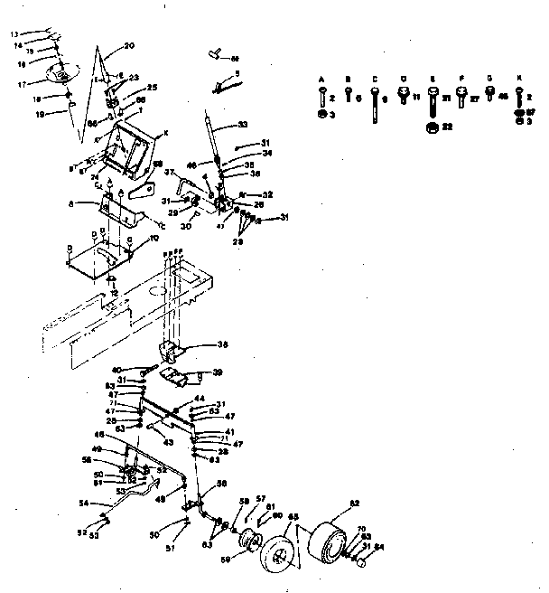 Craftsman 917254232 steering and front axle diagram