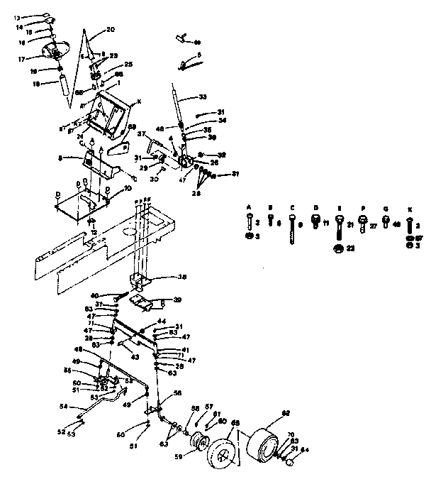 Craftsman 917254274 steering and front axle diagram