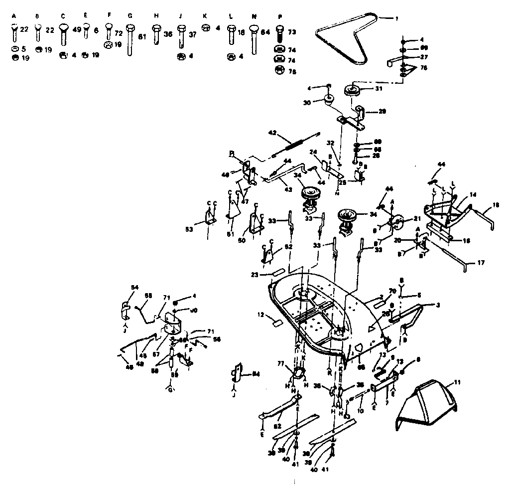 Craftsman 917254274 36" mower diagram