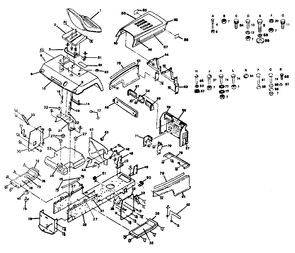 Craftsman 917254311-1987 chassis and enclosures diagram