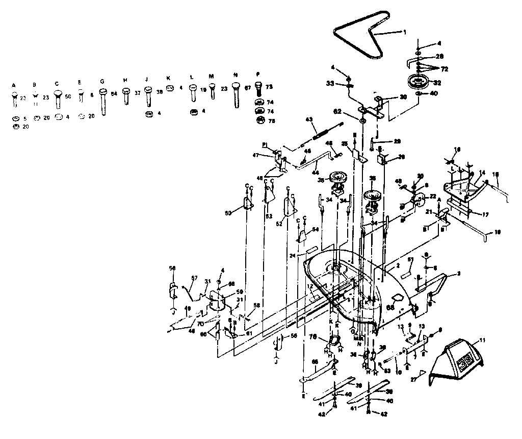 Craftsman 917254311-1987 38" mower diagram