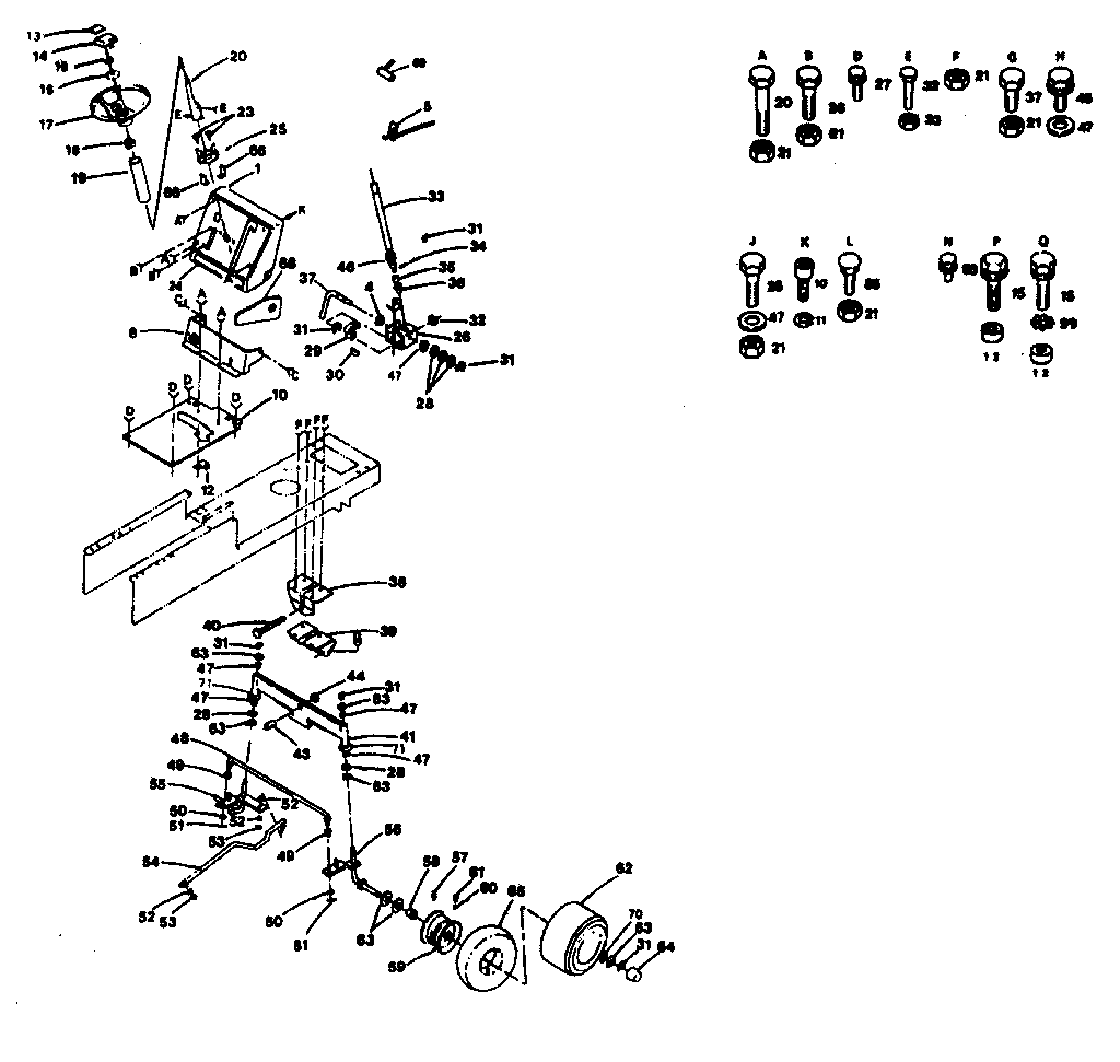 Craftsman 917254561 steering and front axle diagram