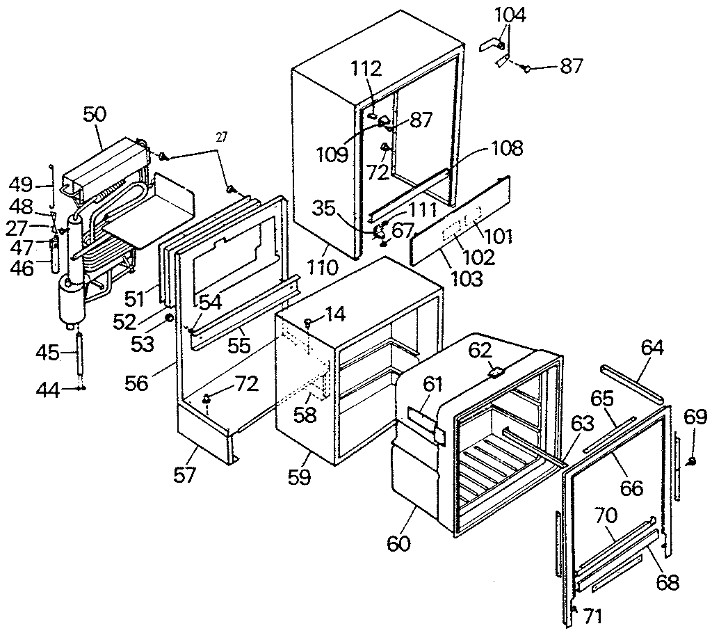 Norcold 643-EG cabinet diagram