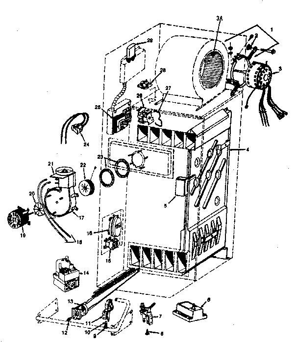 ICP NDGE105NF01 functional replacement parts diagram