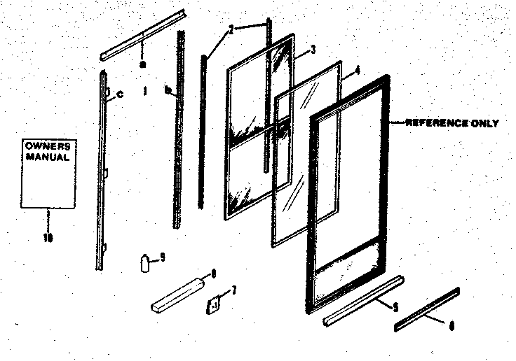 Sears 65665226100 replacement parts/ 3/4 glass diagram