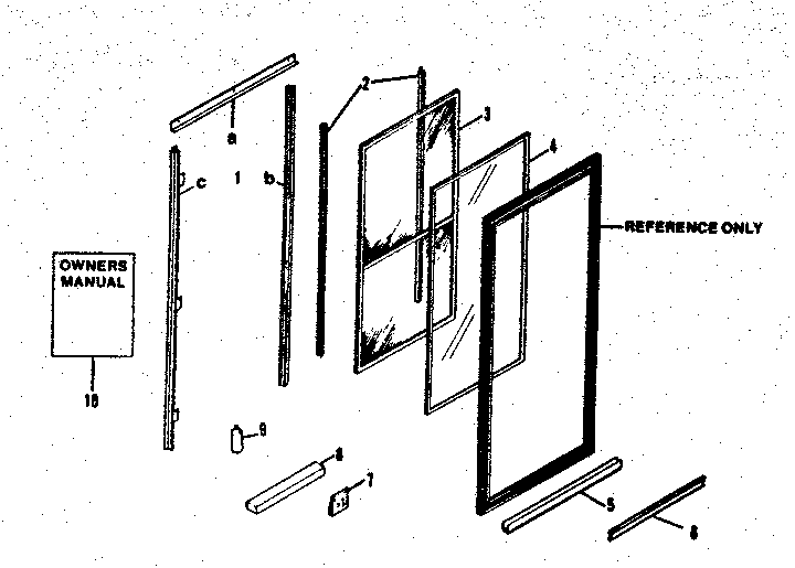 Sears 65665226100 replacement parts/ standard full door diagram