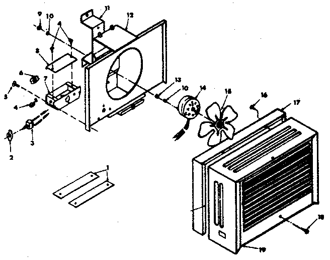 Kenmore 867731375 gravity accessory fan - stock no. 42-72146 diagram