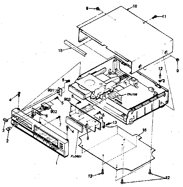 Sony CDP-350 cabinet diagram