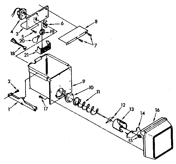 Kenmore 1068582710 freezer interior parts diagram