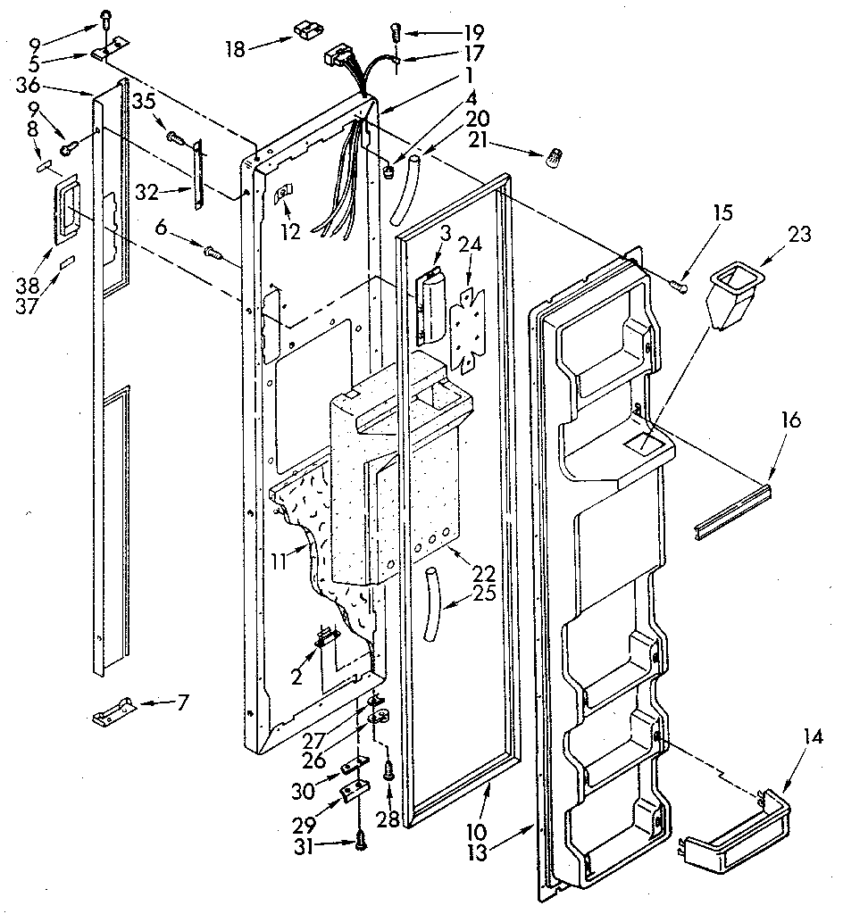 Kenmore 1068582710 freezer door parts diagram