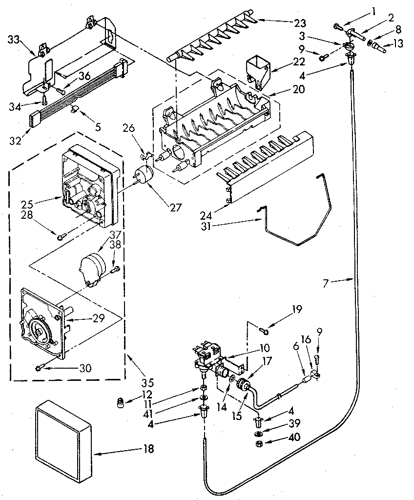Kenmore 1068582710 icemaker parts diagram