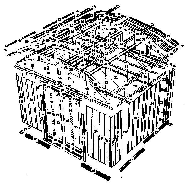 Sears 69768433 model no. 697.684330 10'x9' storage building diagram