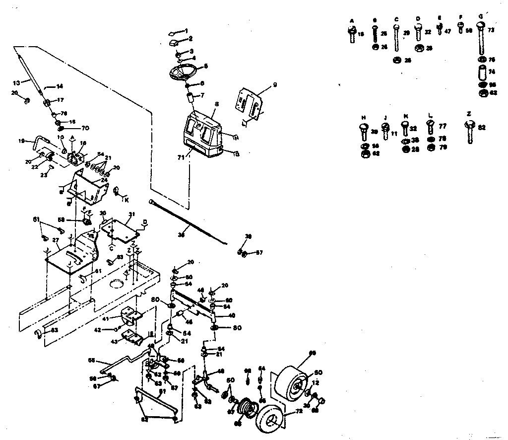Craftsman 917254331 steering assembly diagram