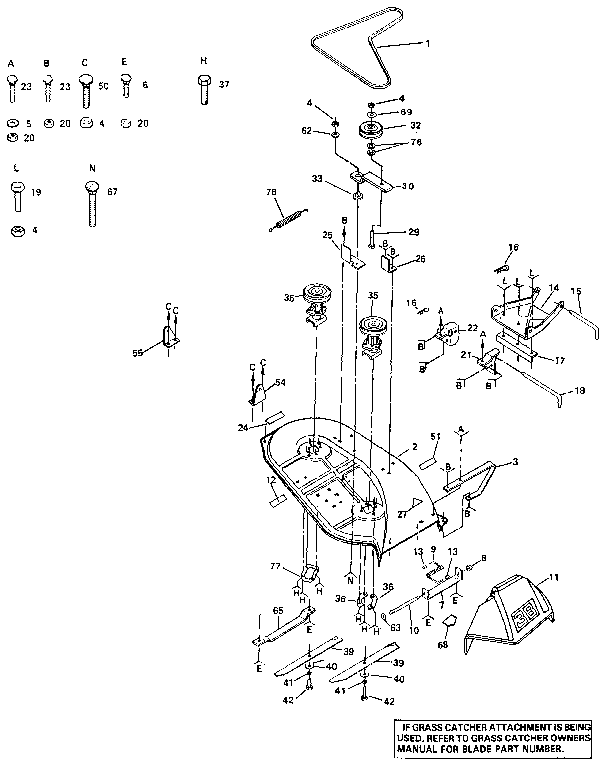 Craftsman 917254551 38" mower diagram