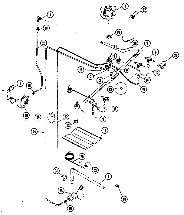 Kenmore 66311(1988) burner section diagram