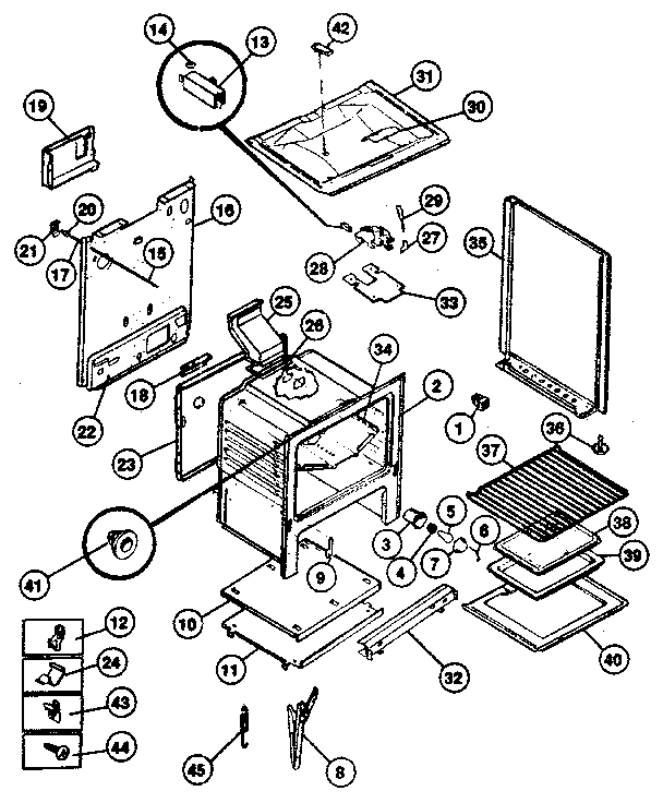 Kenmore 66328(1988) cabinet diagram