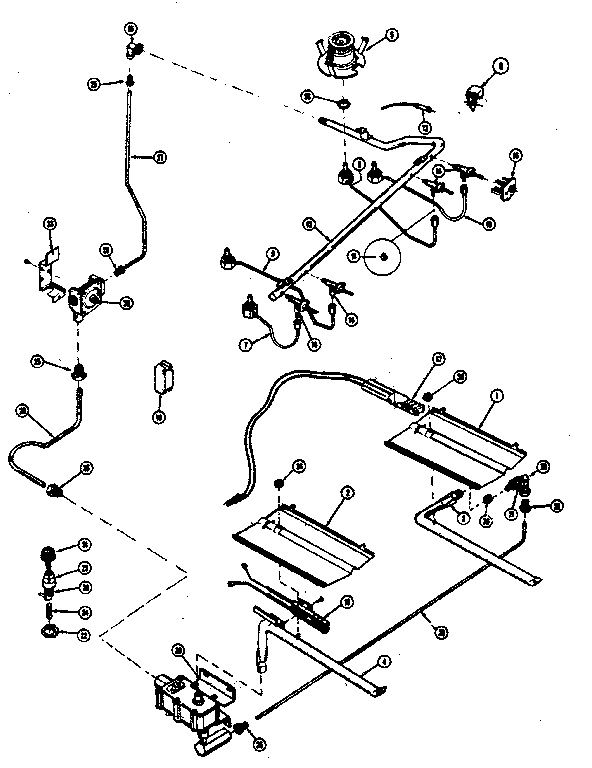 Tappan 30-3988-01 burner section diagram