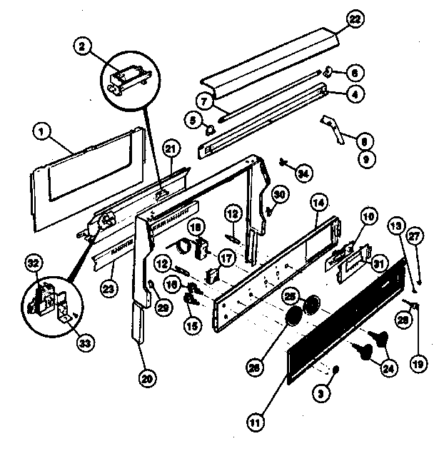 Kenmore 66341(1988) backguard section diagram