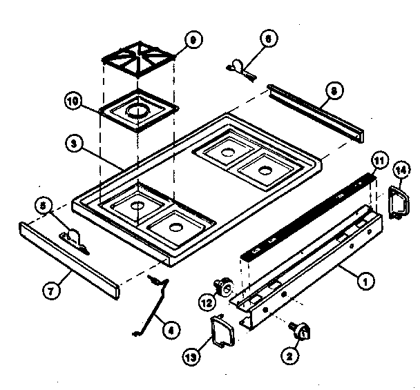 Kenmore 66341(1988) main top section diagram