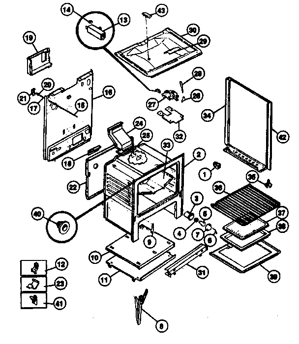 Kenmore 66341(1988) cabinet diagram