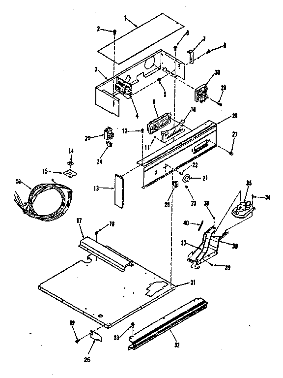 Kenmore 2784238893 control panel diagram