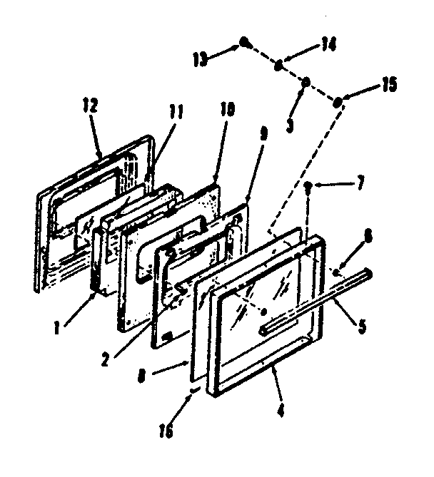 Kenmore 2784238893 lower oven door section diagram
