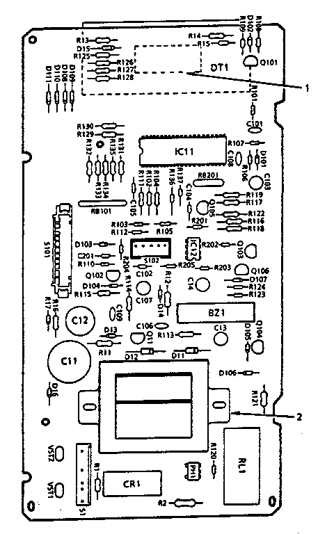 Kenmore 5648824681 power and control circuit board (part no. 14461) diagram