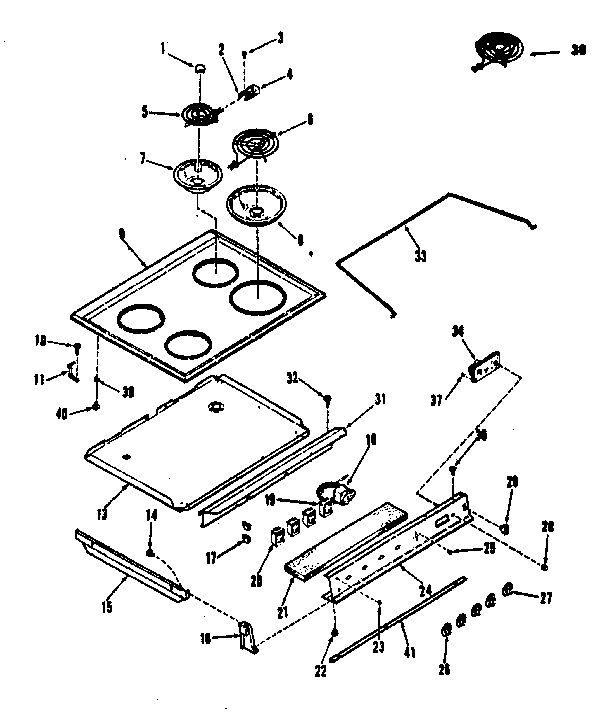 Kenmore 9114628810 main top section diagram
